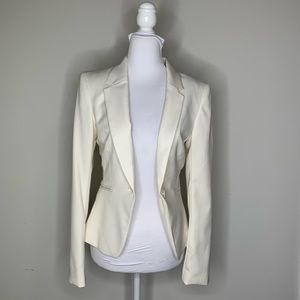 H&M HM Ivory Cream White Blazer Long Sleeve Single Breasted Women XXS